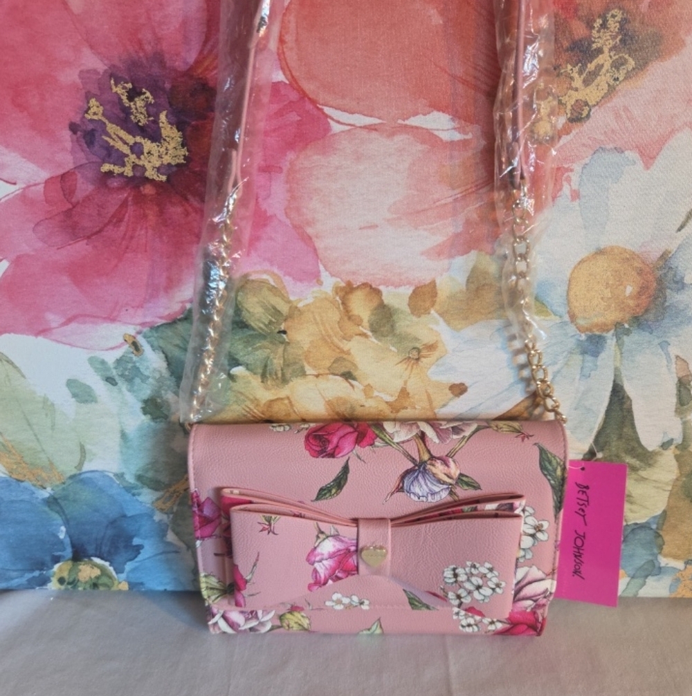 Betsey Johnson Pink Floral Dani Crossbody NWT
